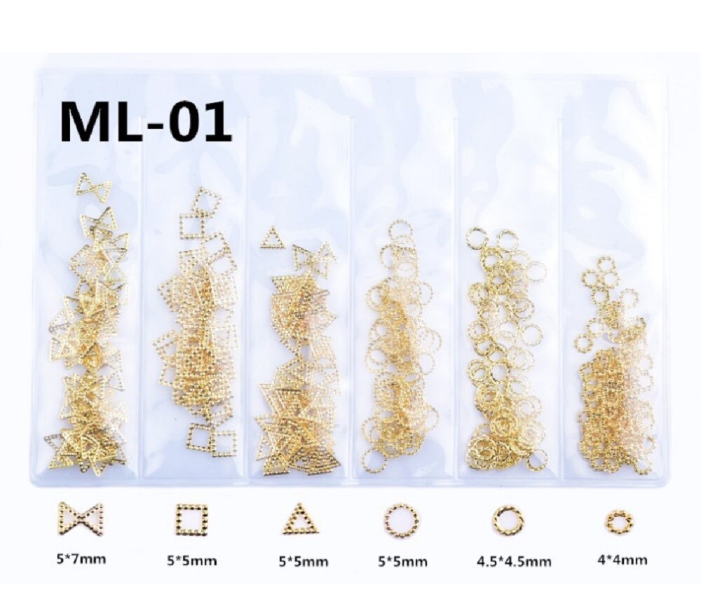 Gold 3D Nail Art Decorations – Ocean Rivets, Shell Rhinestones for Manicure Tips