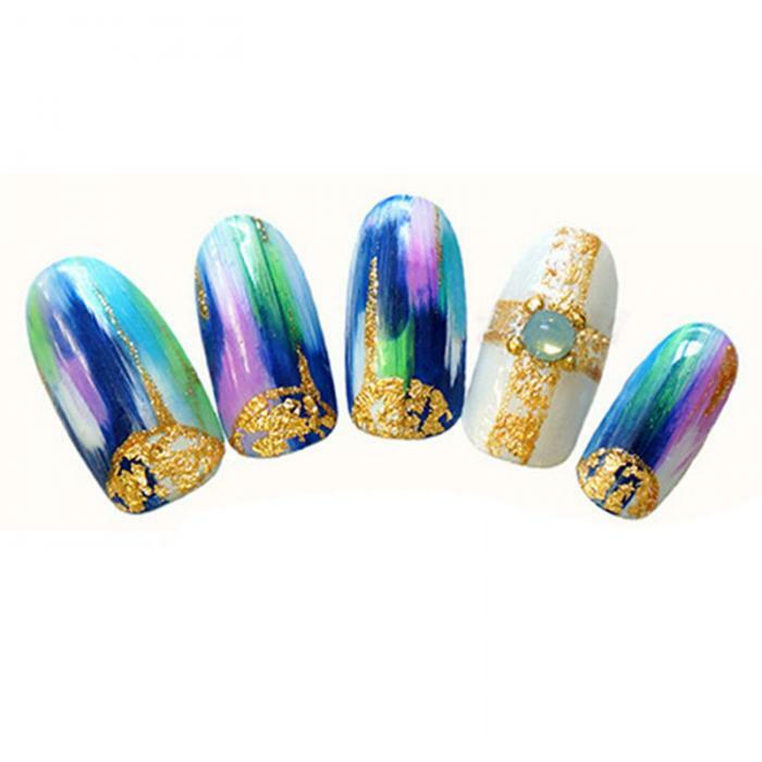 12 Pack Foil GOLD Nail Art, Nail Paillette Set for Decoration