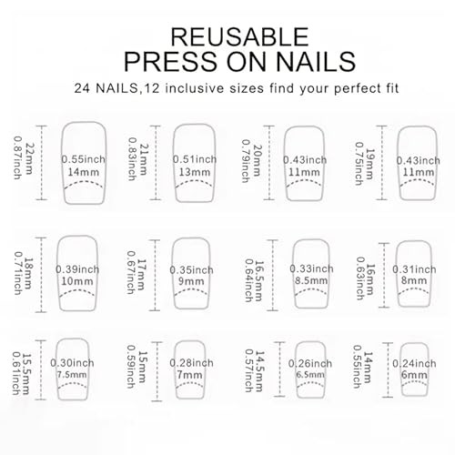 Blue Press on Nails Gradient Fake Nails Silvery Glossy Shiny Stripe Stick CEL10