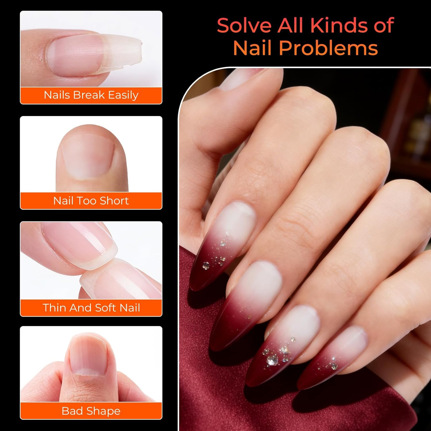 Short Almond Nail Tips 240PCS Half Matte Soft Gel Nail Tips 12 Sizes Short Almon