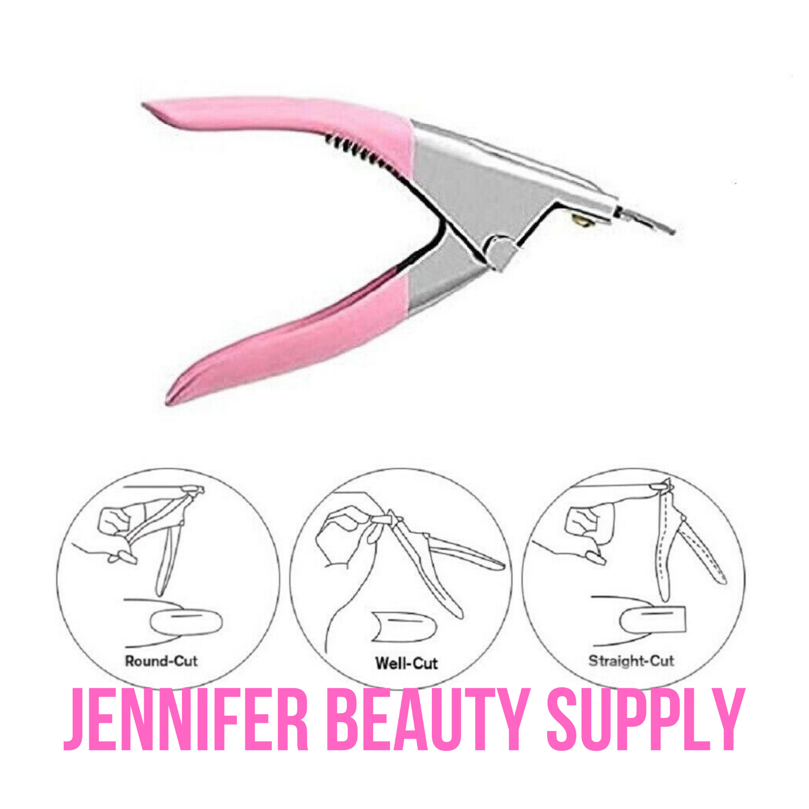 MANICURE TIPS CUTTER ACRYLIC NAIL SCISSORS FALSE NAIL CLIPPER U EDGE USA SELLER