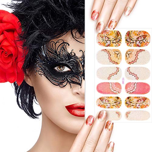 14 Sheets Full Wrap Gradient Nail Polish Stickers Self-Adhesive Bright Style