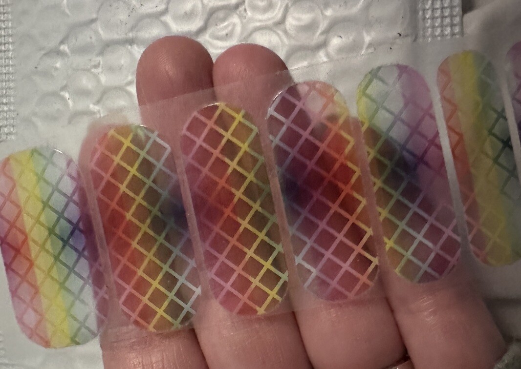 Jamberry Over The Rainbow Fishnet Pride Nail Wraps LGBTQ+ Rare And Retired!