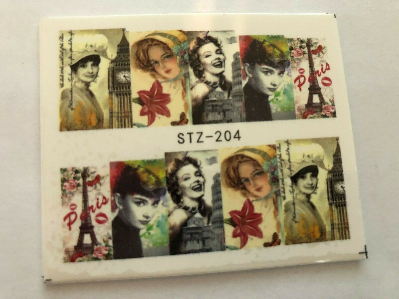 Full Wrap Water Transfers Nail Art Decals Pop Audrey Hepburn Sexy Marilyn NS11
