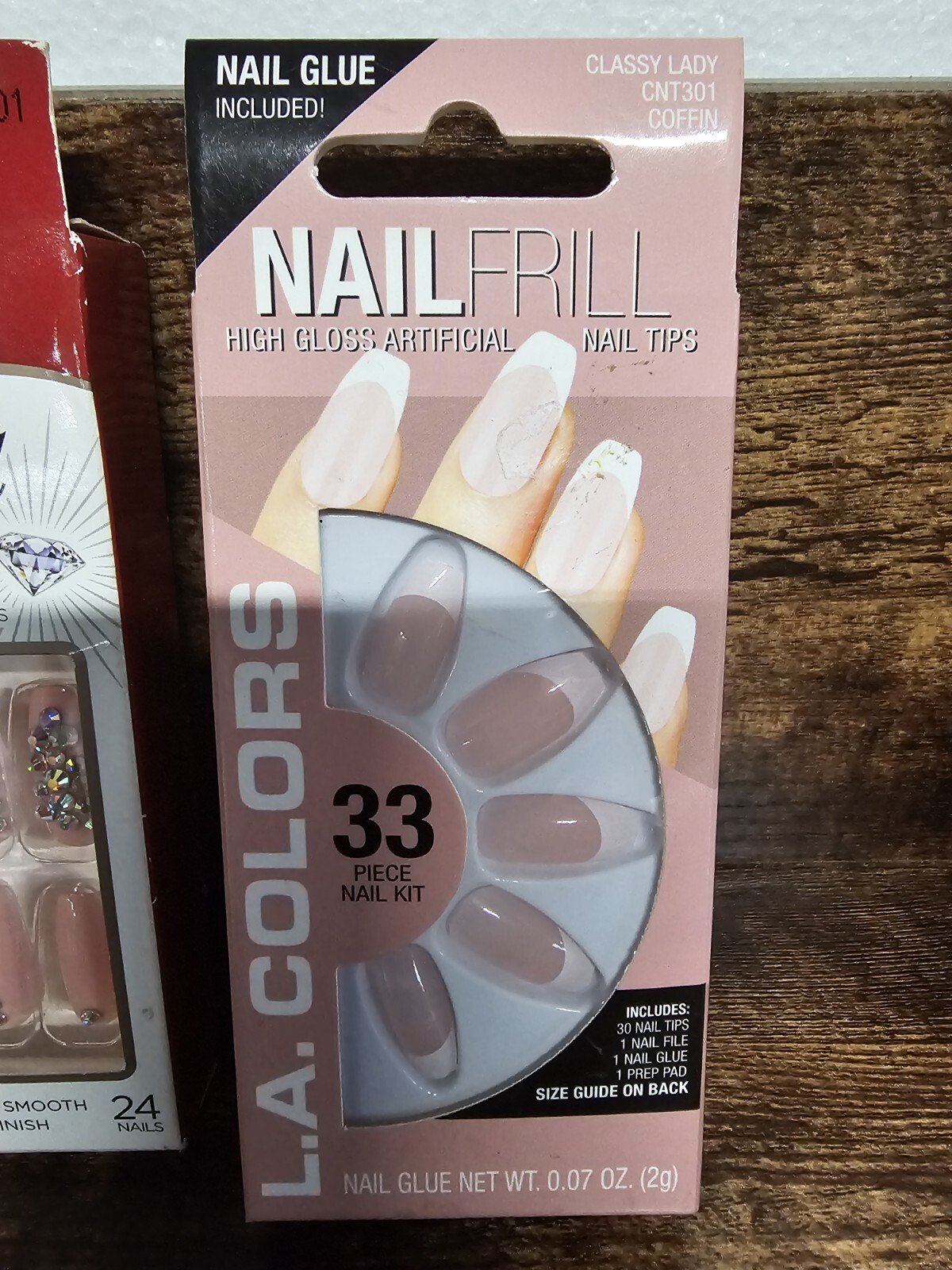 Kiss JEWEL 24 Glue-On Artificial Nails Lot Of 4 See Pics Plus La Colors Nail Fr