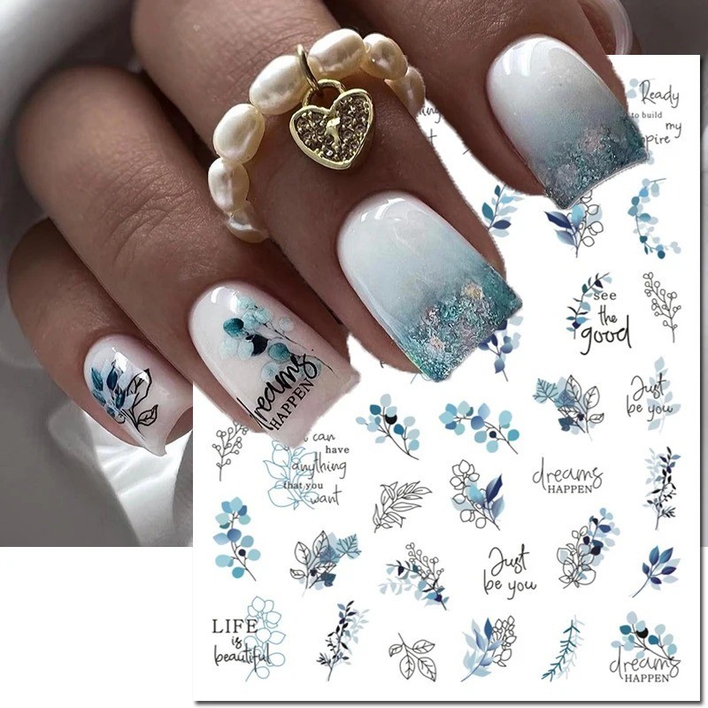 5D Embossed Floral Nail Art Stickers — Decals for Manicure Decoration