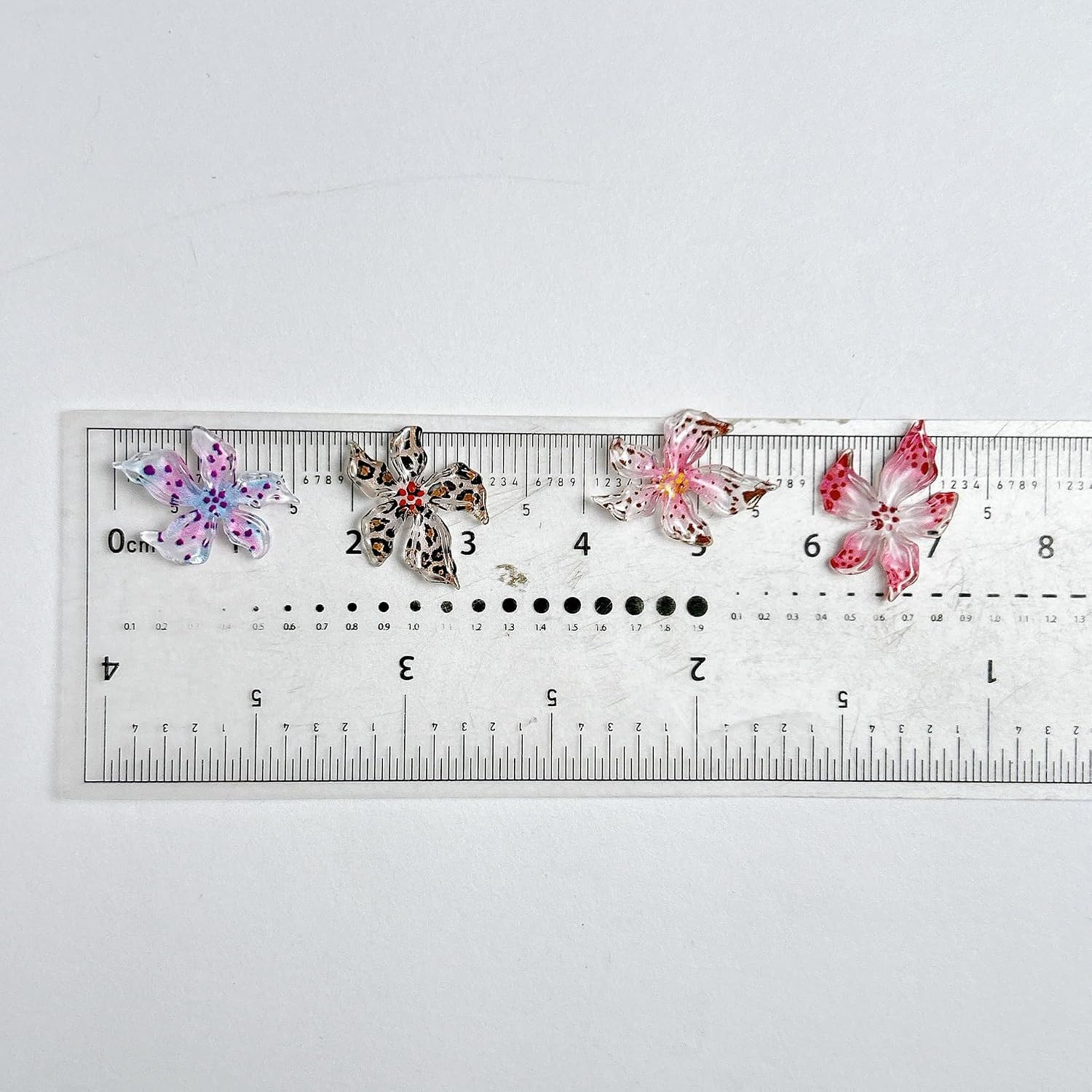 50Pcs Flower Nail Art Charms 3D Resin Hawaii Nail Art Supplies Hibiscus Floral N