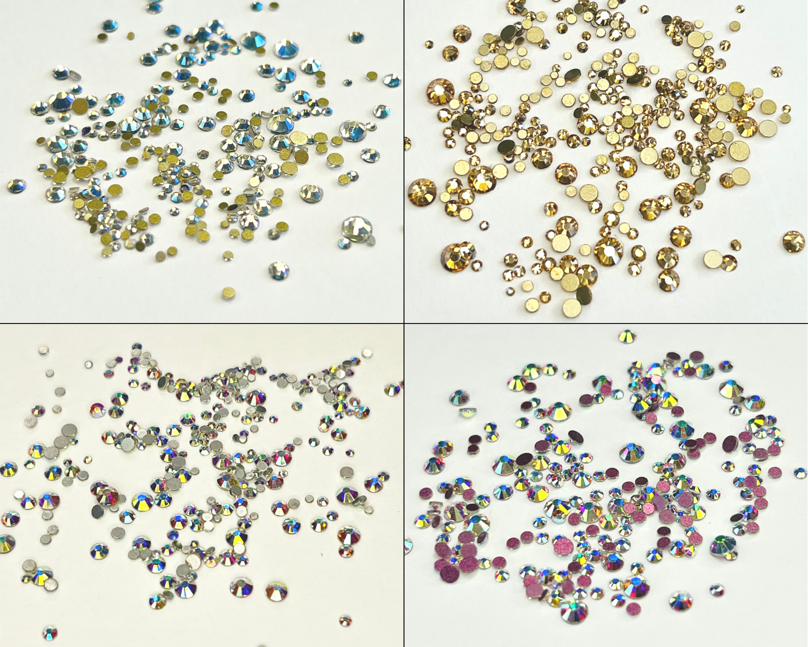 Rhinestones Blue Multi Champagne AB Crystal Nail Art Charms Flatback 1440pcs