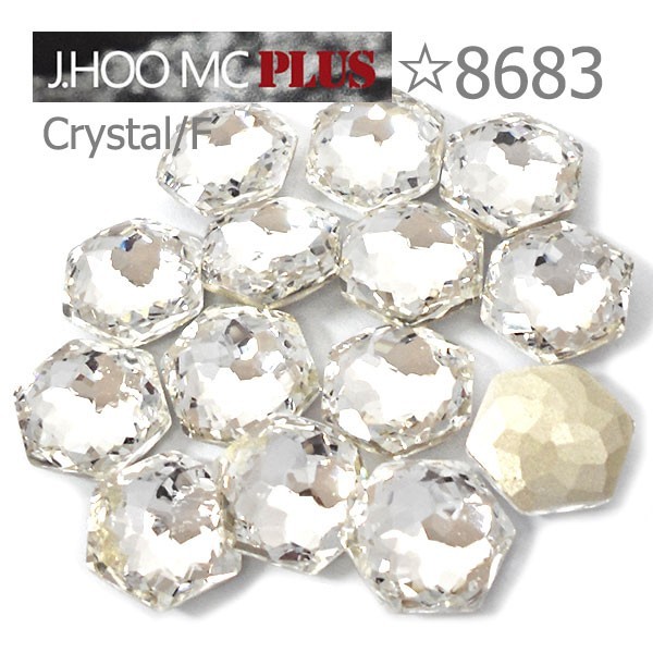 J.HOO Crystal 8683 Hexagon V-Cut Fancy Rhinestones 11.2x10mm Nail Art (4pcs)