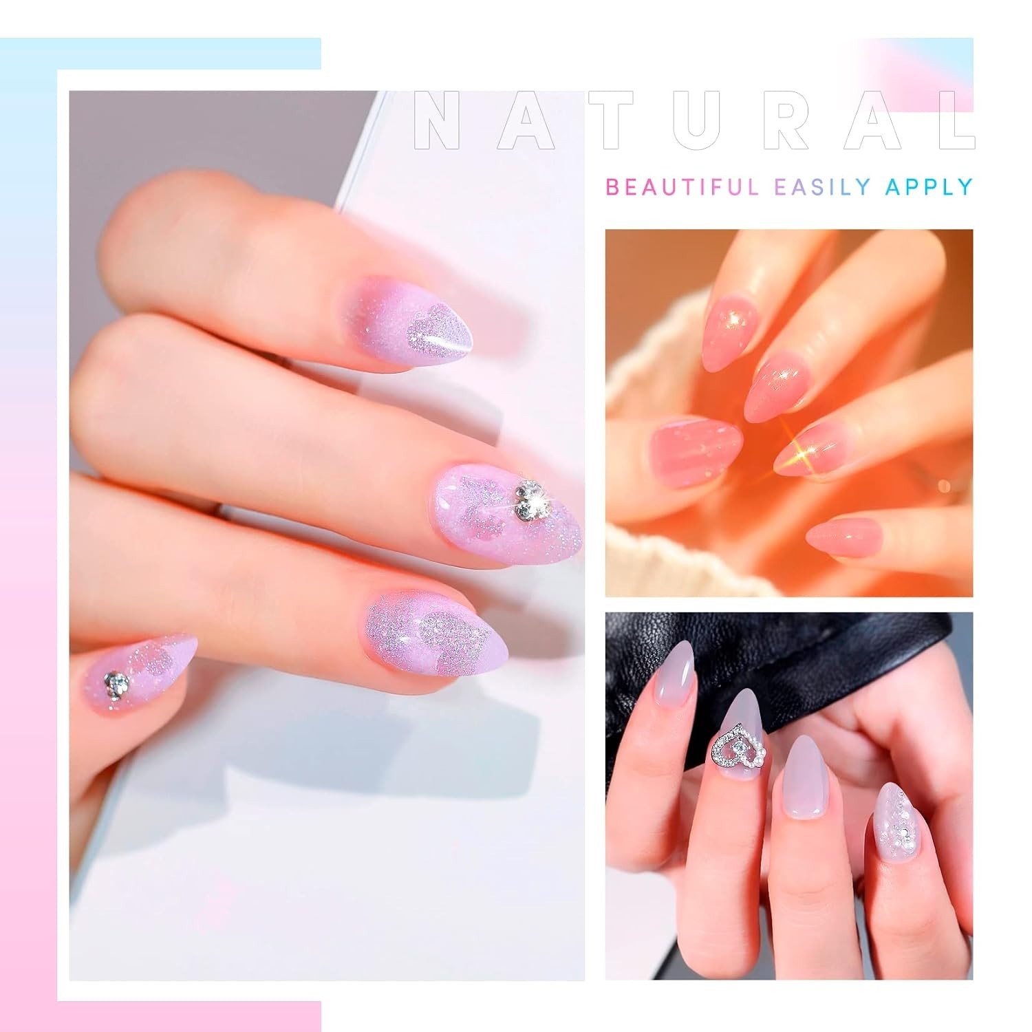 Professional Almond False Nails – 240PCS Soft Gel Tips, Effortless 12 Size Fit