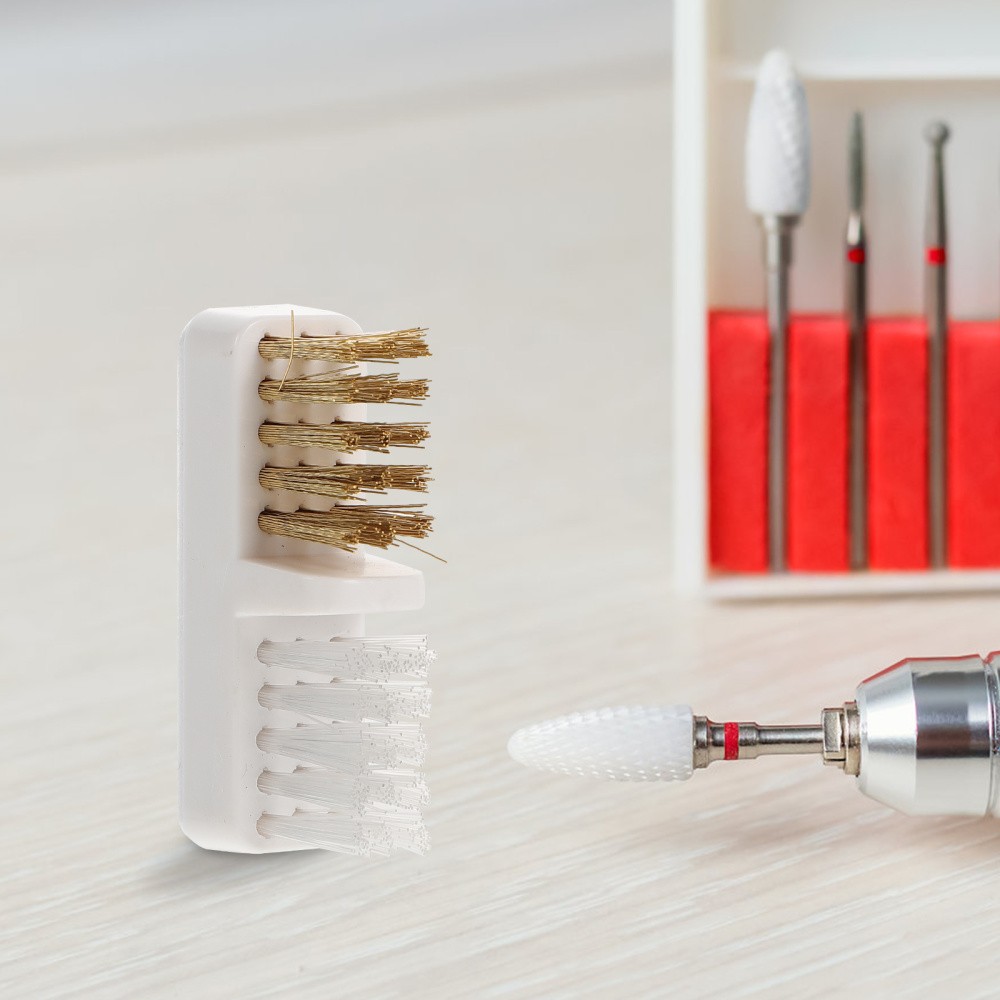 2PCS Brass Cleaning Brush Professional Nail Cleaner Small Wire Brushes Rotary