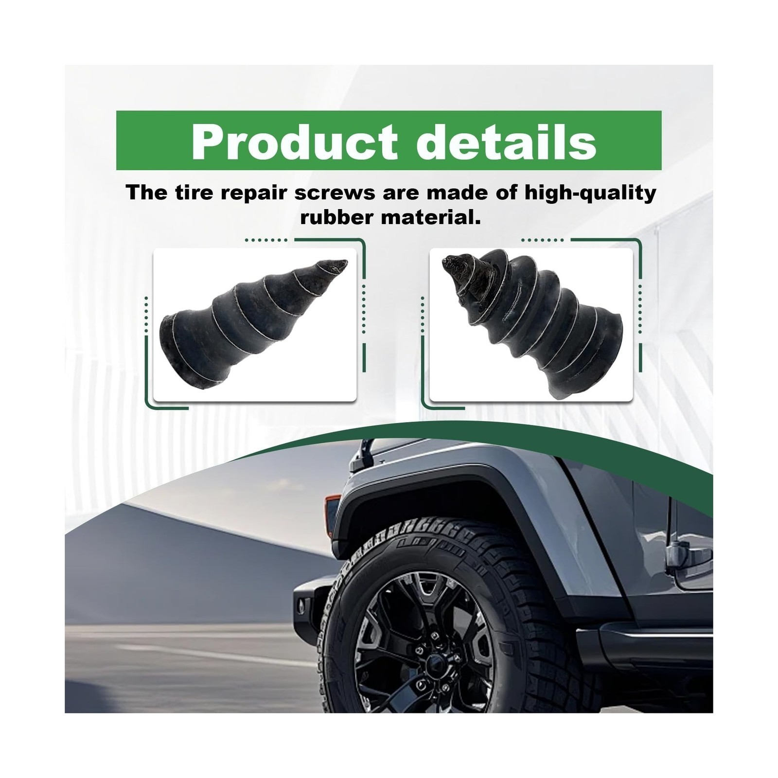 80Pcs Tire Repair Kit – For Car/Truck – Rubber Nails & Screw Plugs
