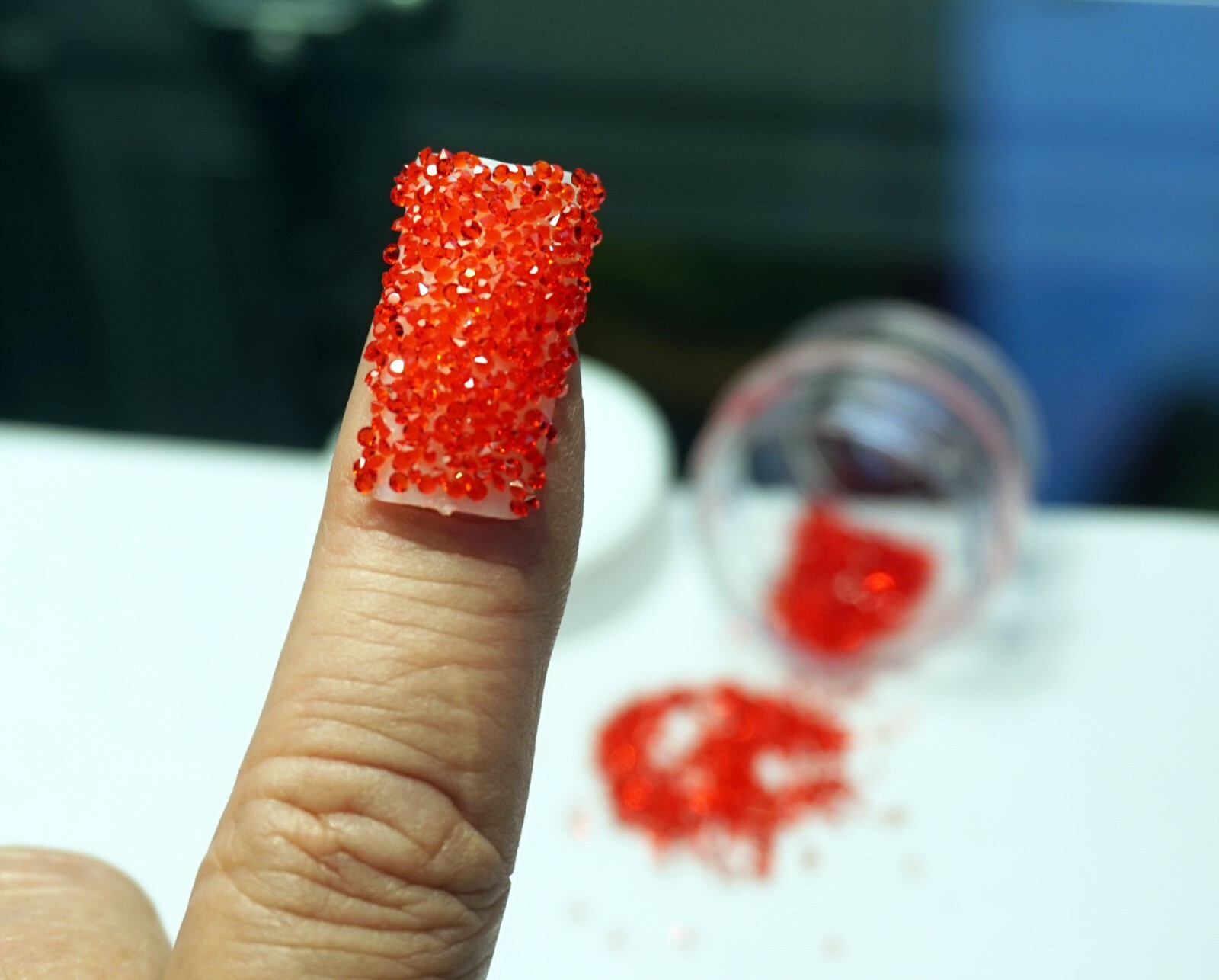 RED PREMIUM CRYSTALS FOR NAILS 1000 Pixie Crystals Nail Art Small Gift For Women