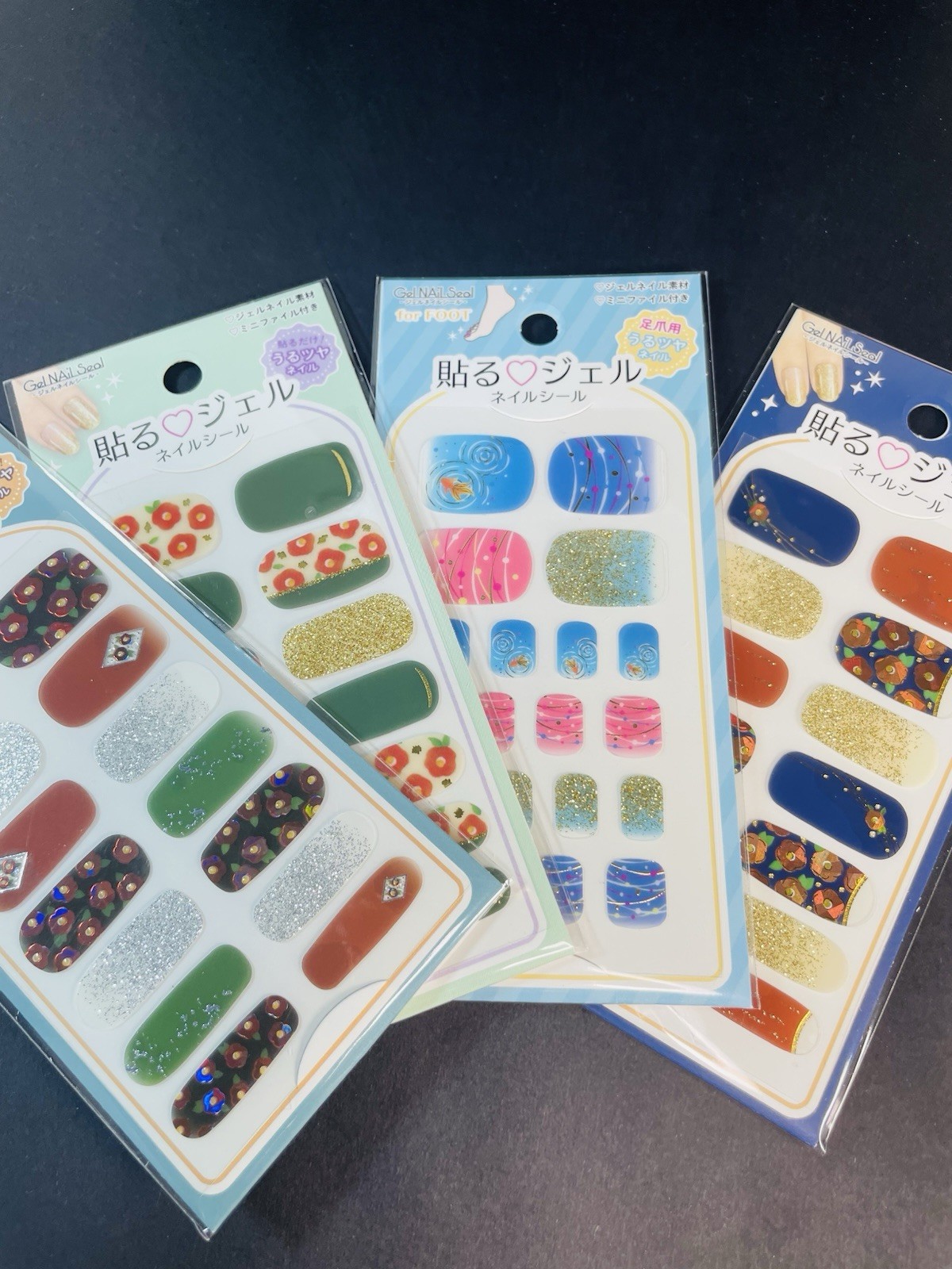 Japanese Gel Nail Sticker Set ×4 | Summer Floral & Goldfish Designs