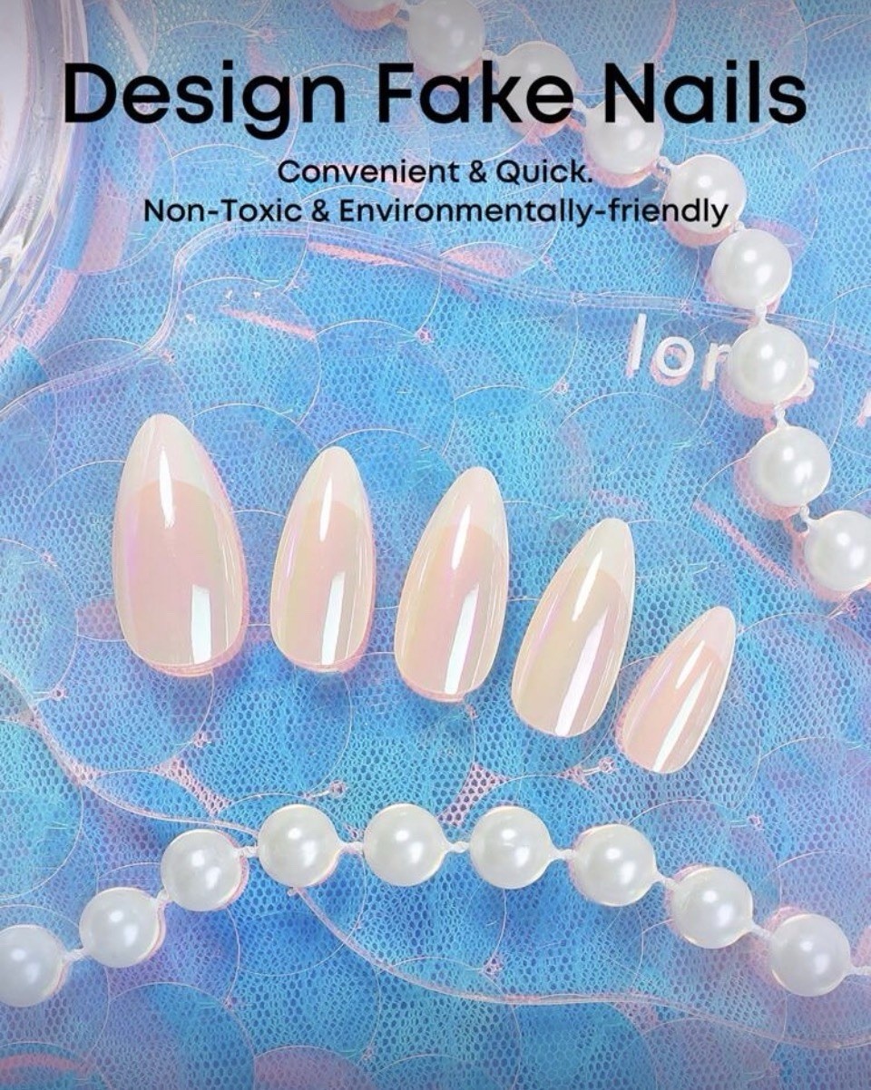 Traditional French Tip Medium Almond Nail Kit | 24-Pieces | New