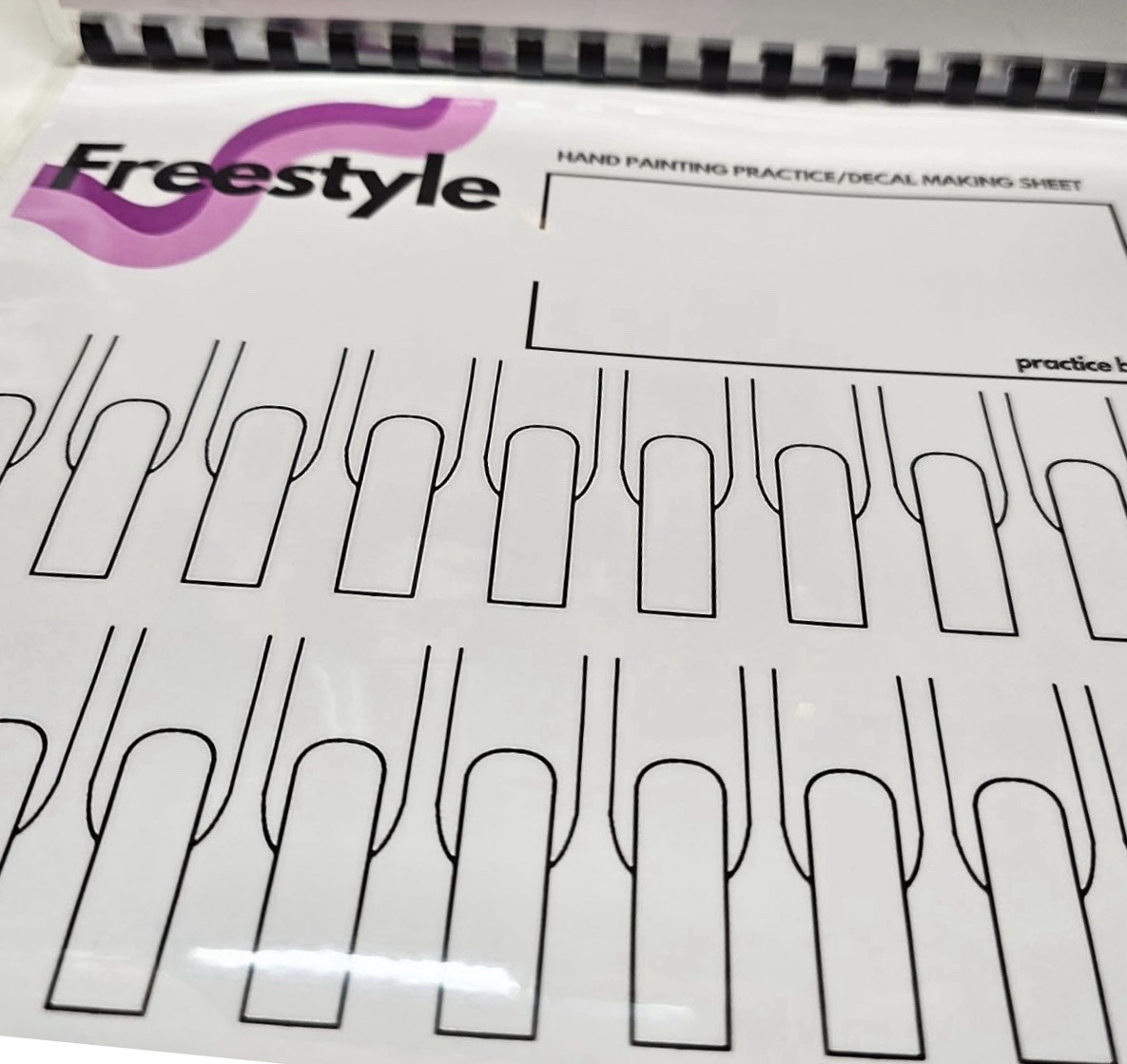 Reusable Nail art workbook practice stencil sticker maker nail design template