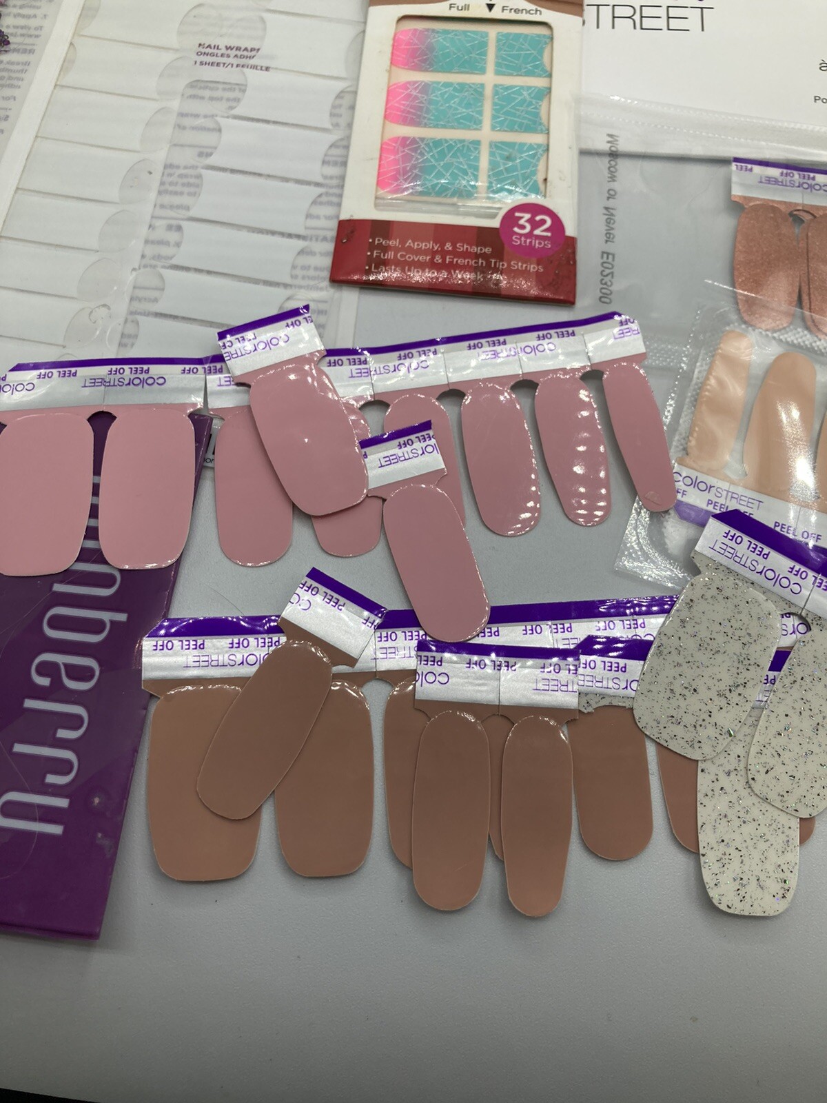 ColorStreet And Jamberry Nail Wraps Lot New Sealed Pkgs & Loose Sheets Some Cut