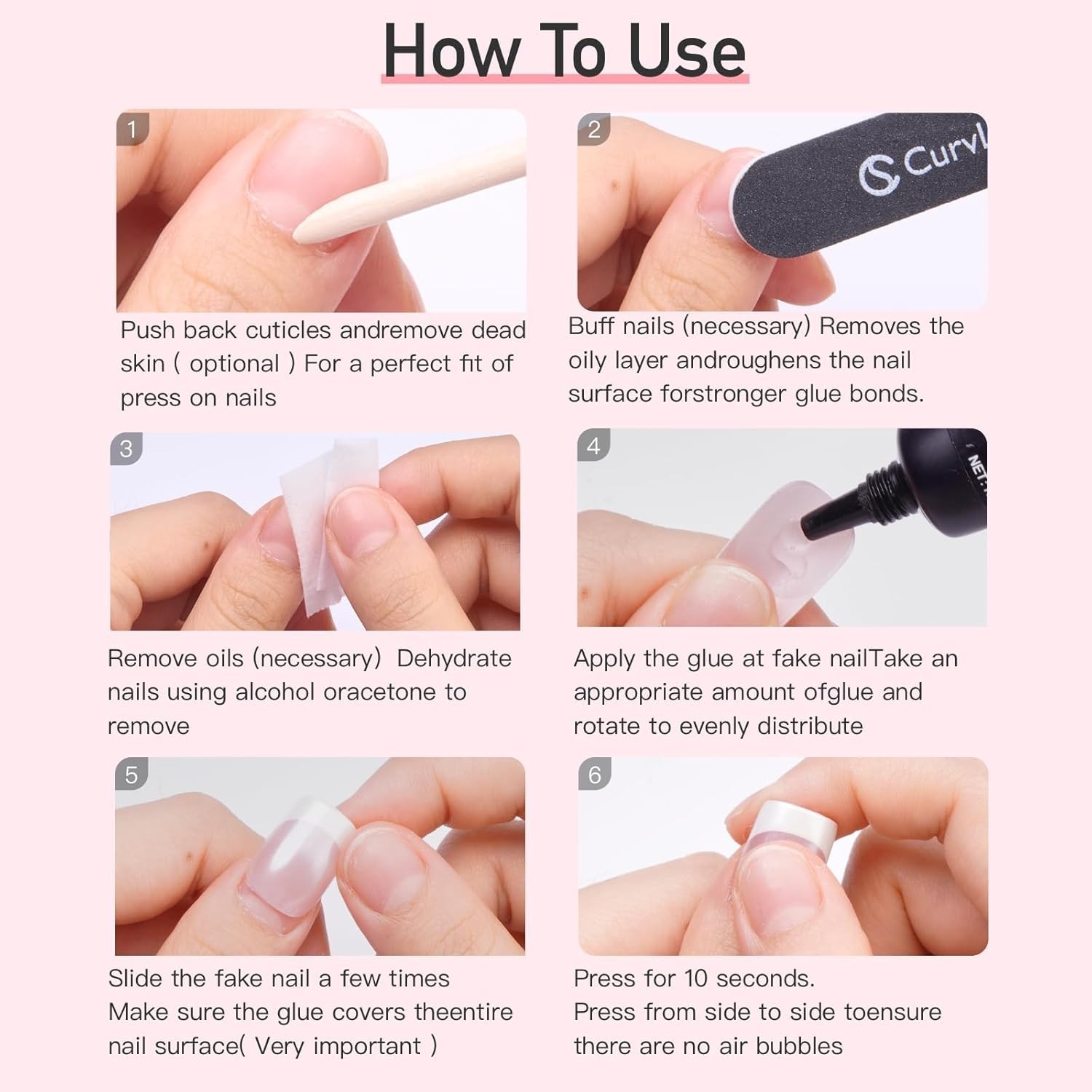 Curvlife Nail Tips Semi Solid Nail Glue 2G (5Pcs) – Super Strong, Soft Glue Gel