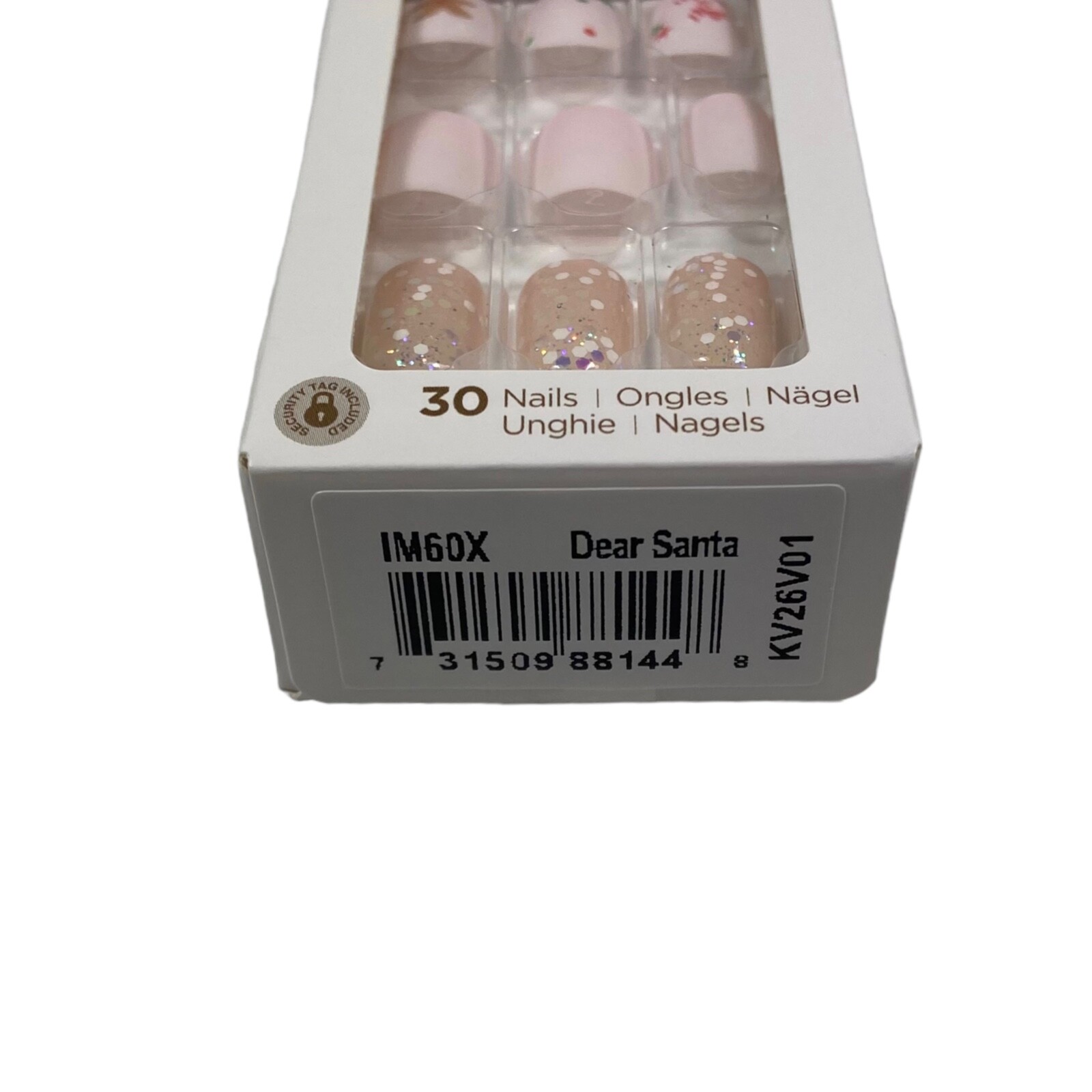 NEW Kiss Nails Impress Press Manicure Short Gel Matte Pink Gingerbread Christmas