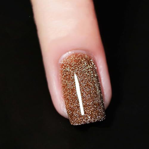 Brown Glitter Press on Nails Short Square Fake Nails Glitter Press ons Style7