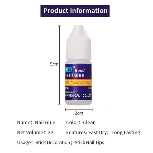 1-10Pcs Super Strong Nail Glue Fast Dry Acrylic Tips Rhinestone Adhesive 2-10g