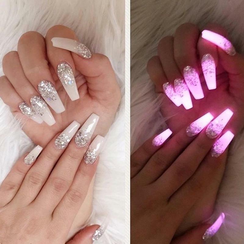 Glow in the Dark Nail Powder Neon Flash Luminous Glowing Nails Pigment Colours