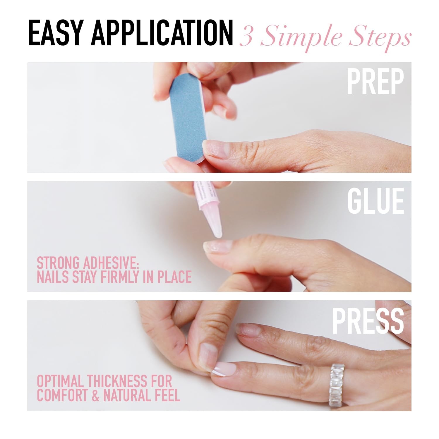 Press On Nails – MaDamn | French Tip UV Finish Short Pointed