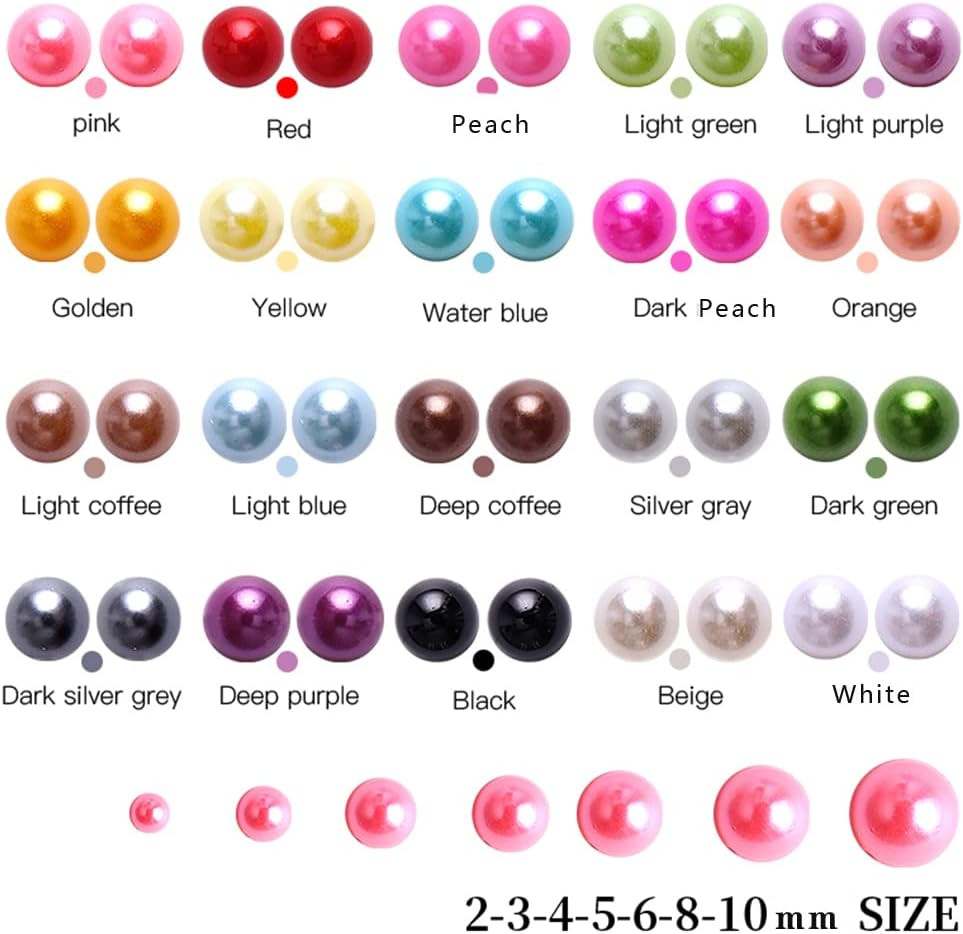 5700 Pcs Coffee Half Pearls for Crafts,Nail Pearls for Nails Art for Crafting DI