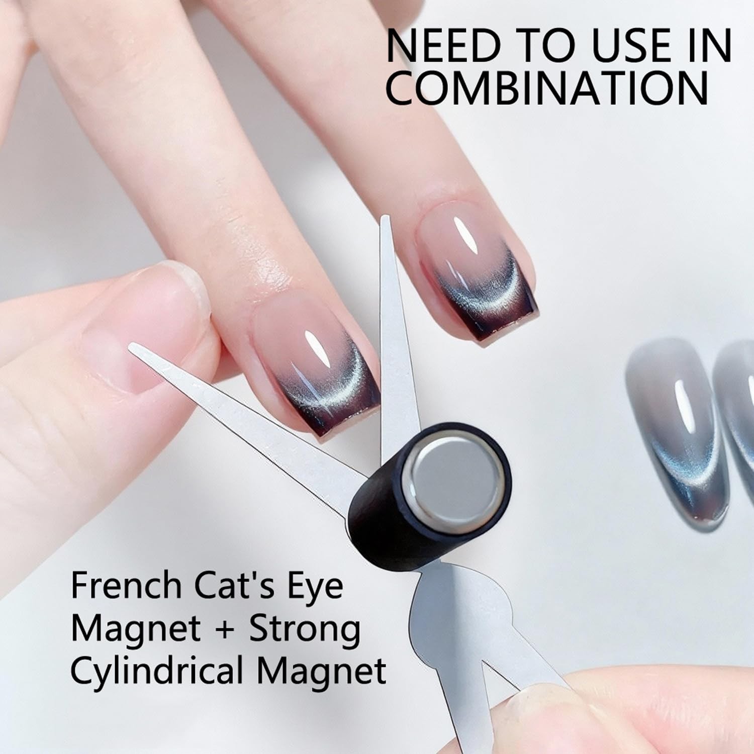 Cat Eye Magnet Set, Scissor-shaped Nail Magnet Tool, 2 in 1 Art DIY Salon
