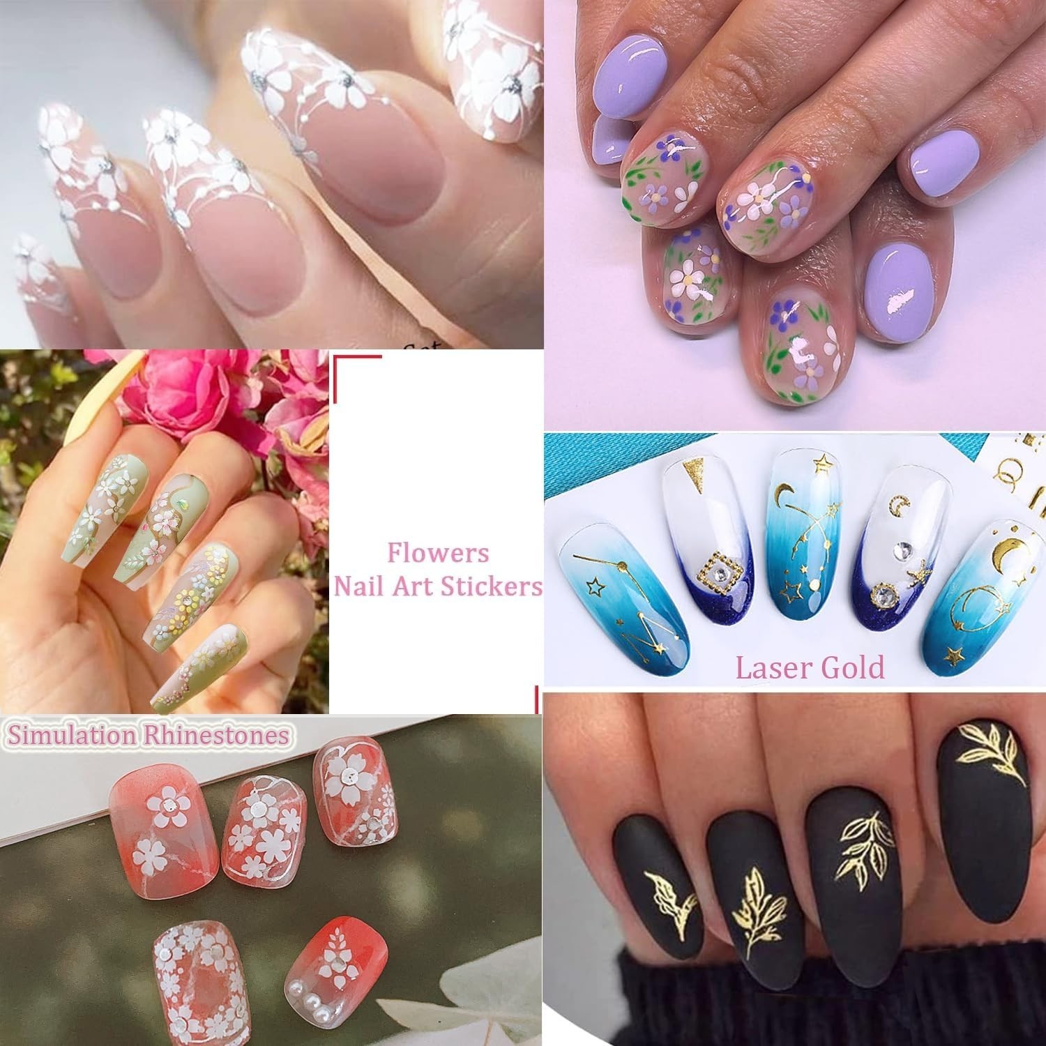 Luxury 102 Sheets Nail Art Stickers & Storage Book – 5200 Unique Floral Designs