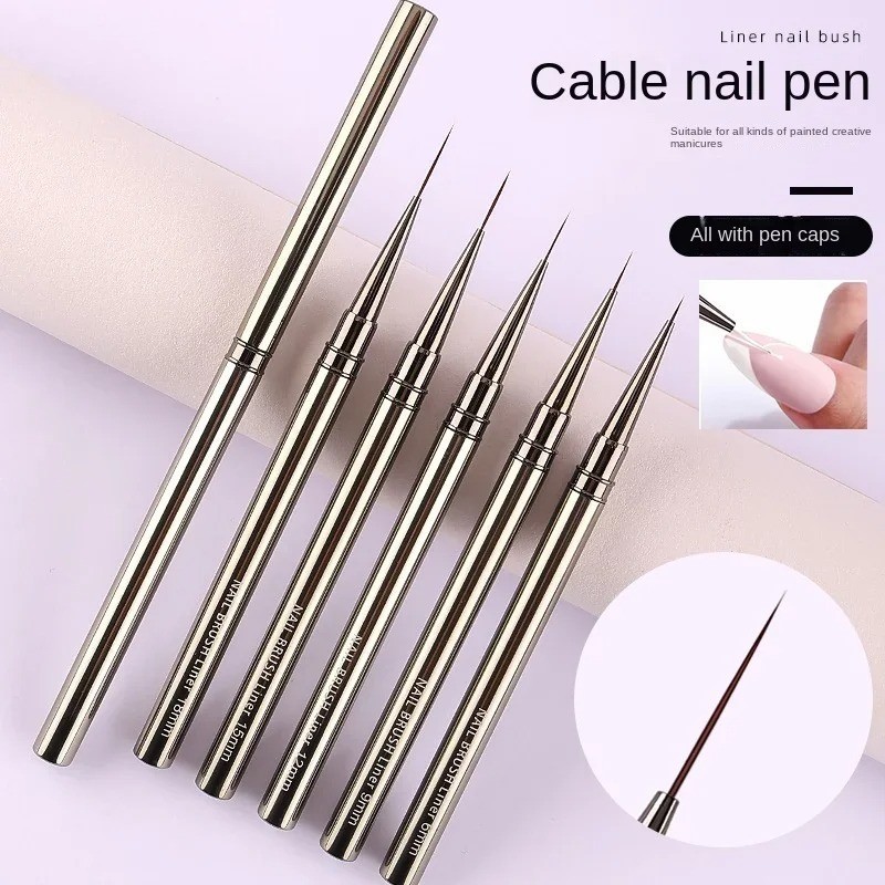5pcs Nail Art Liners Striping Brushes Fine Line Drawing Detail Painting Blending