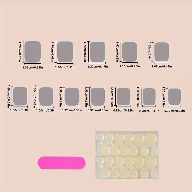 24pcs Short Square Press-On Nails, Golden French Tip Glossy, Parties, Events