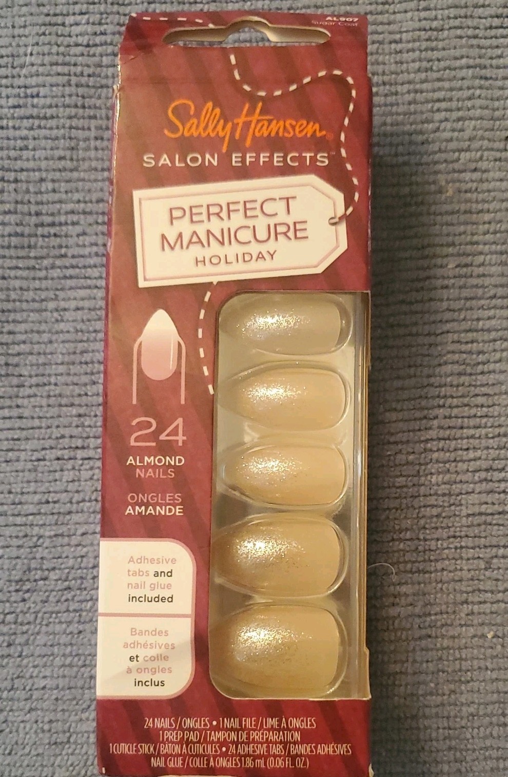 NEW Sally Hansen Perfect Manicure 24 Almond Nails AL907 Sugar Coat