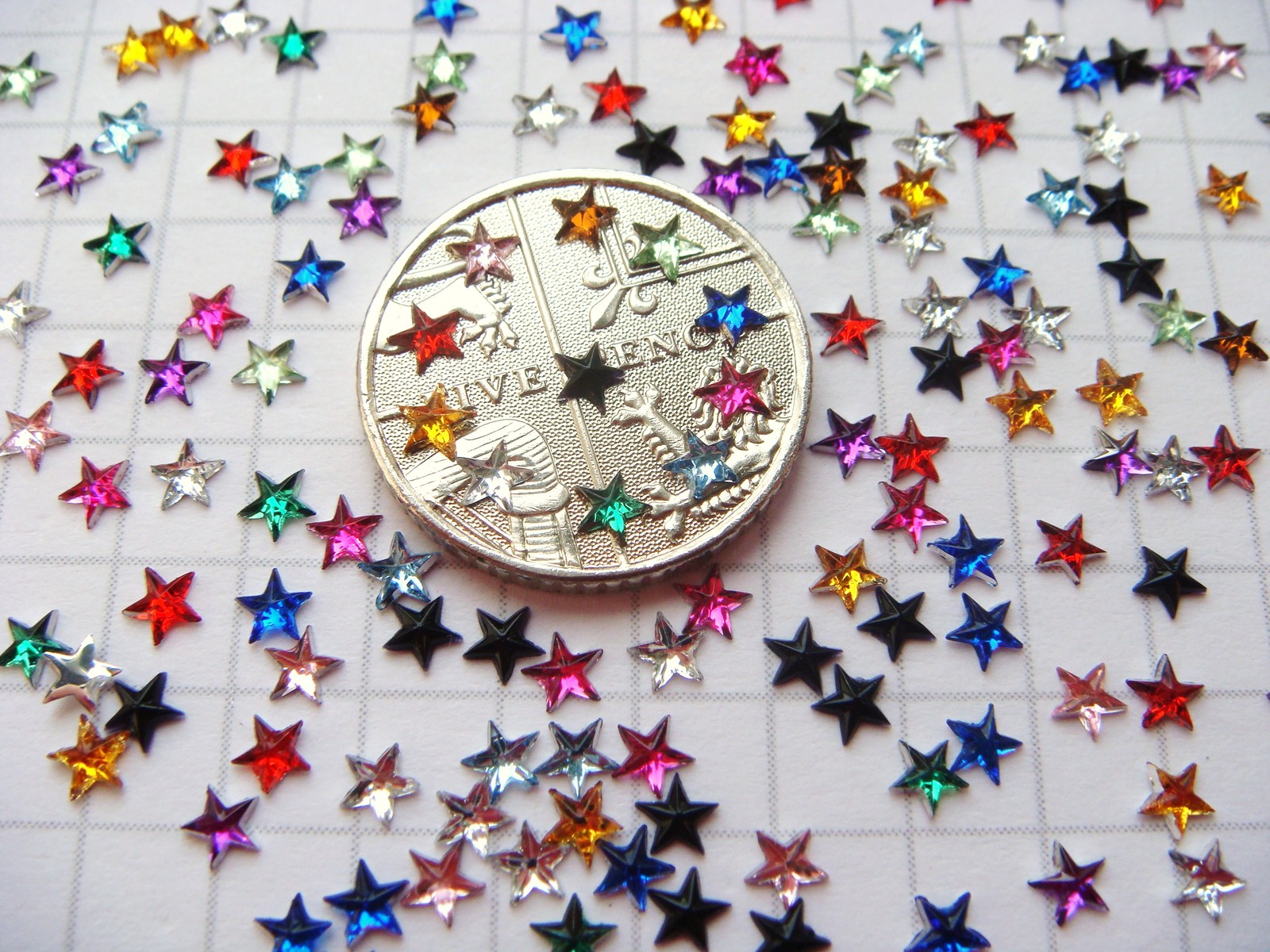 50+ Cute Mini 3D STARS Nail Art Rhinestones !! 12 COLOURS FREE POST!! 3mm