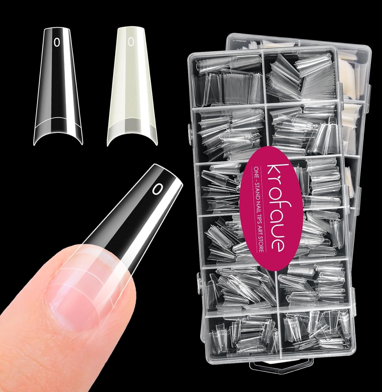 Professional Quality 1200PCS Half Cover Coffin Nail Tips for Beautiful Nails