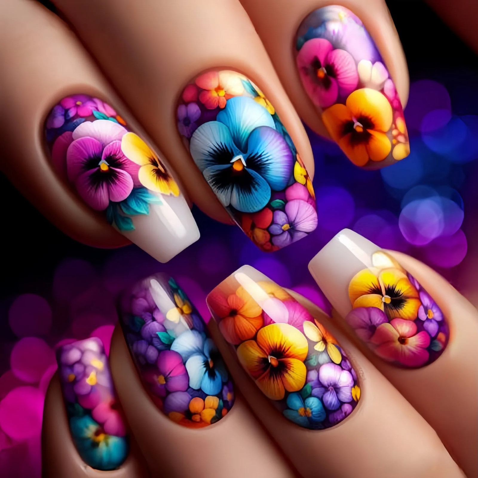 24pcs set Spring Summer Press On Nails Short Medium Long Fake Nails For Women