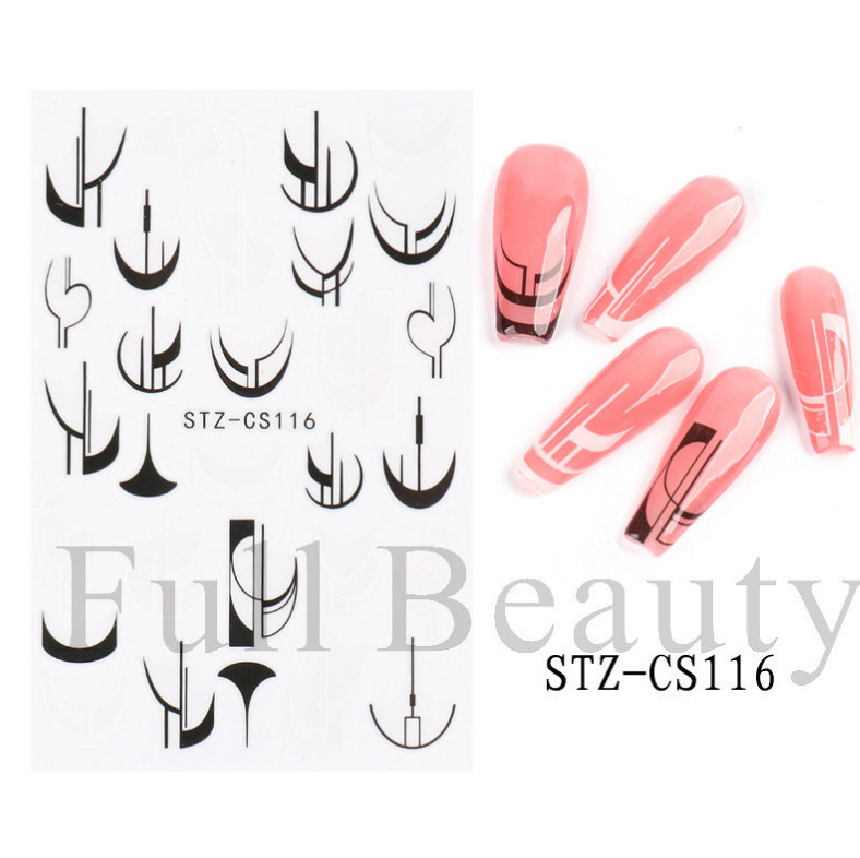 3D Holographic Geometric Lines Nail Sticker Decal DIY Nail Art Decoration NS7
