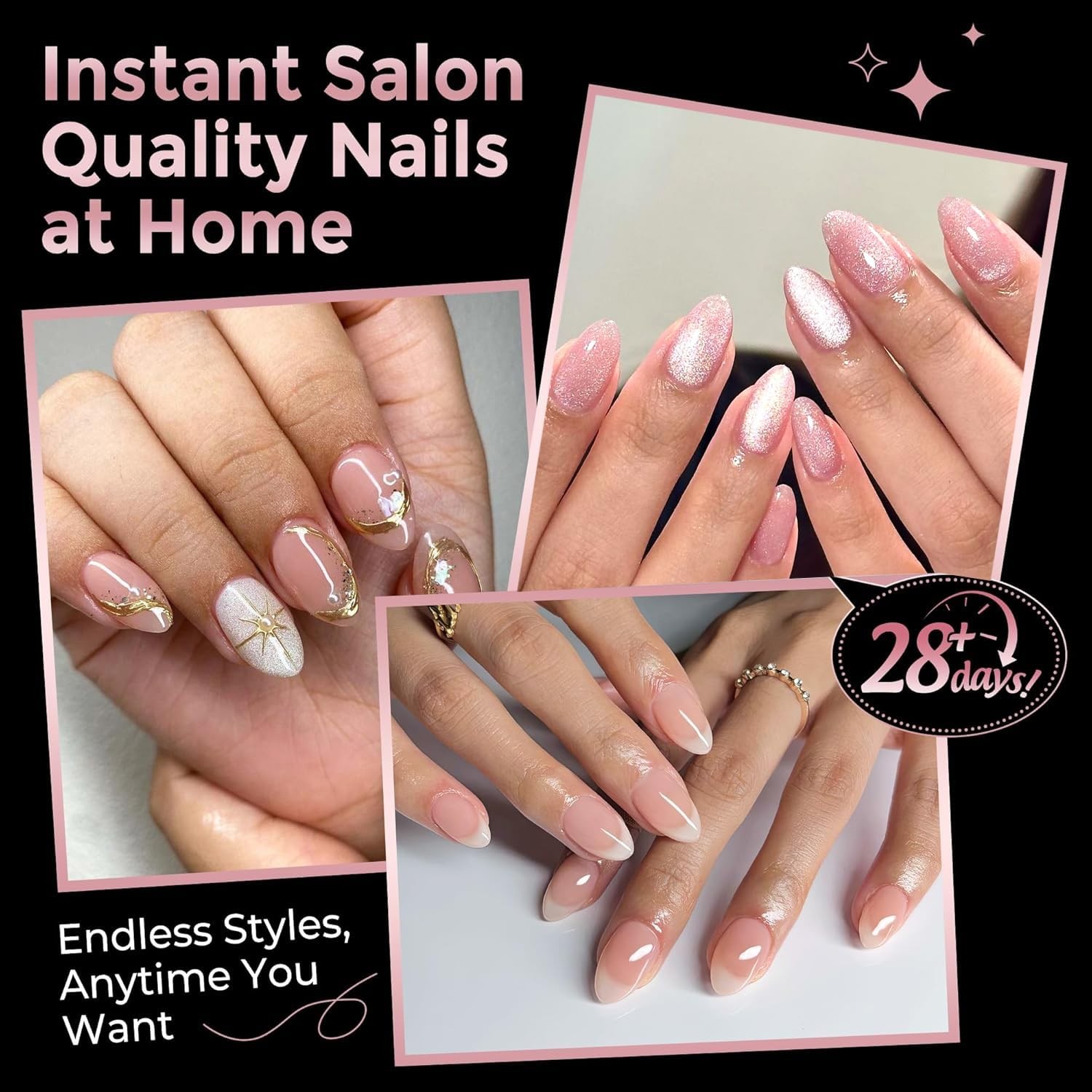 Short Almond Nail Tips, 240pcs Pre-Etched X-SOFT Gel Nail Tips | Full Cover