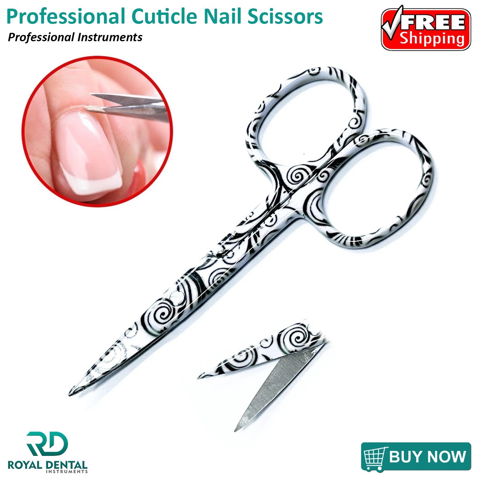 Professional Finger Toe Nail Scissors Curved Arrow Point Steel Manicure Cuticle