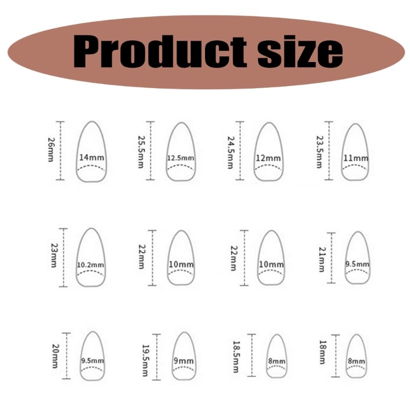 24pcs Glossy Press On Nail Almond Cats Eye False Nail For Fashionable Women