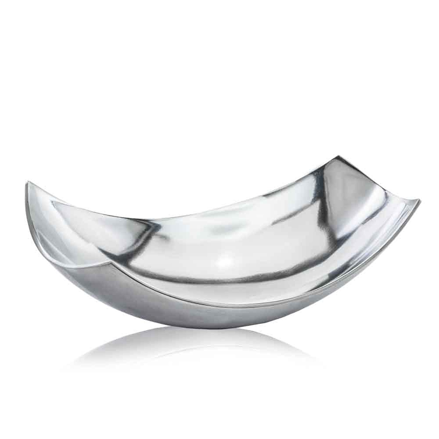 Modern Day Accents Silver SM Cucha Small Scoop, Shiny Bowl, Aluminum, Modern,…