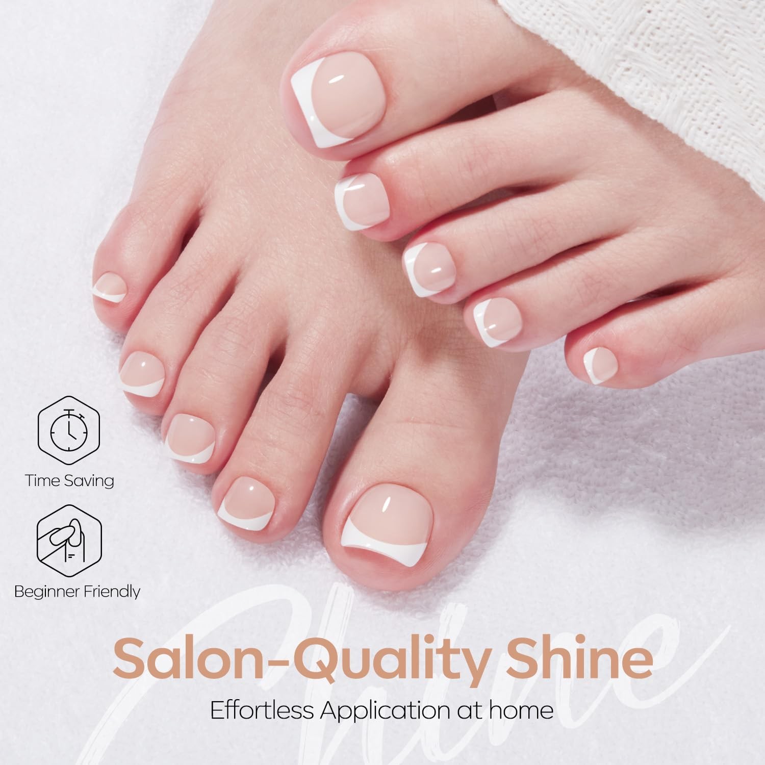 Press on Toenails Short, Nude French Tip Toe Nails Square, Reusable Nail Kit …