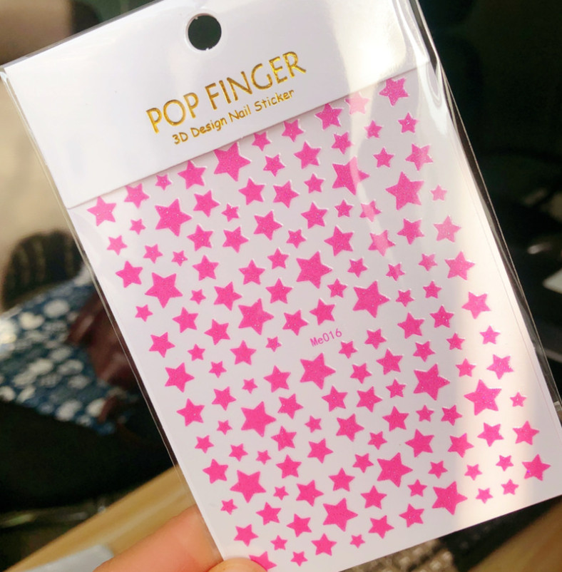 Nail Art Sticker Glitter STAR Decals Manicure DIY Peel & Stick NH25