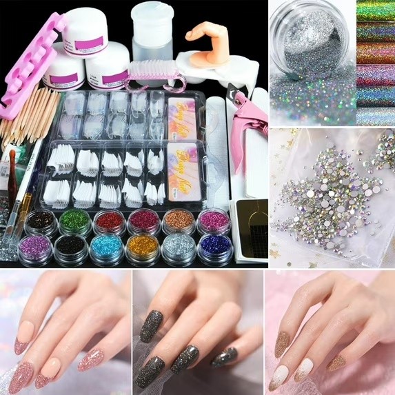 Acrylic & Glitter Nail Polish DIY Kit – Complete Manicure Art Set
