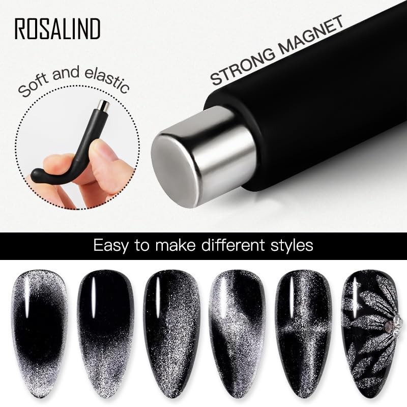 6 Pieces Cat Eye Magnet for Nails Double-Head Nail Magnetic Stick Multi-Funct…