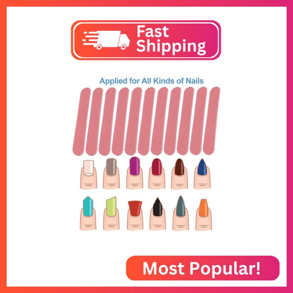 Mini Nail Files Bulk (100 Pcs), Double Sided Emery Board Nail File for Nature Na
