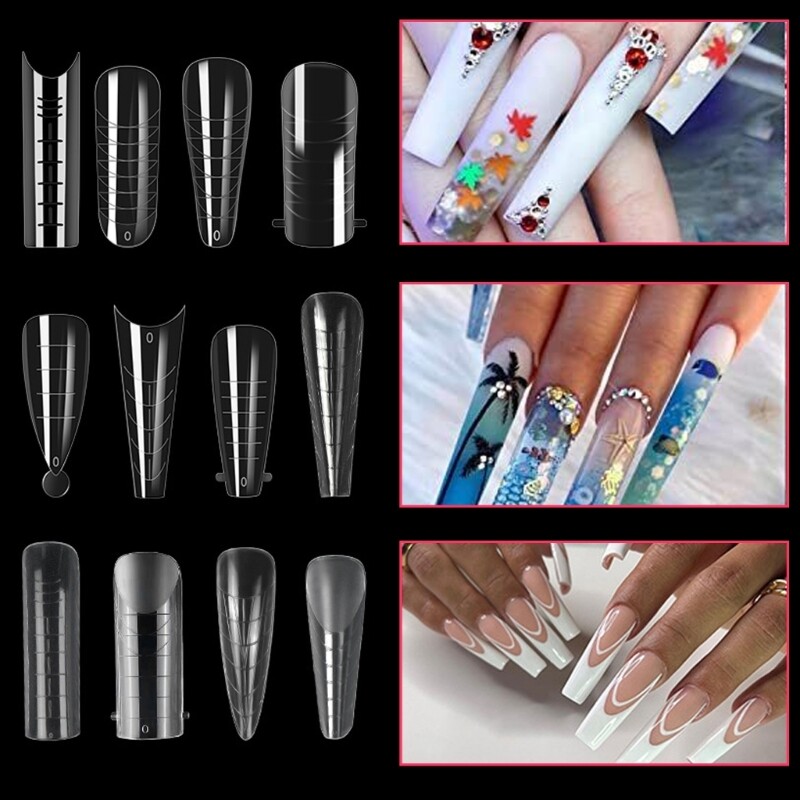 288 Pcs/Set Shapes Nails Extension Molds 12 Types Nails Forms for Woman