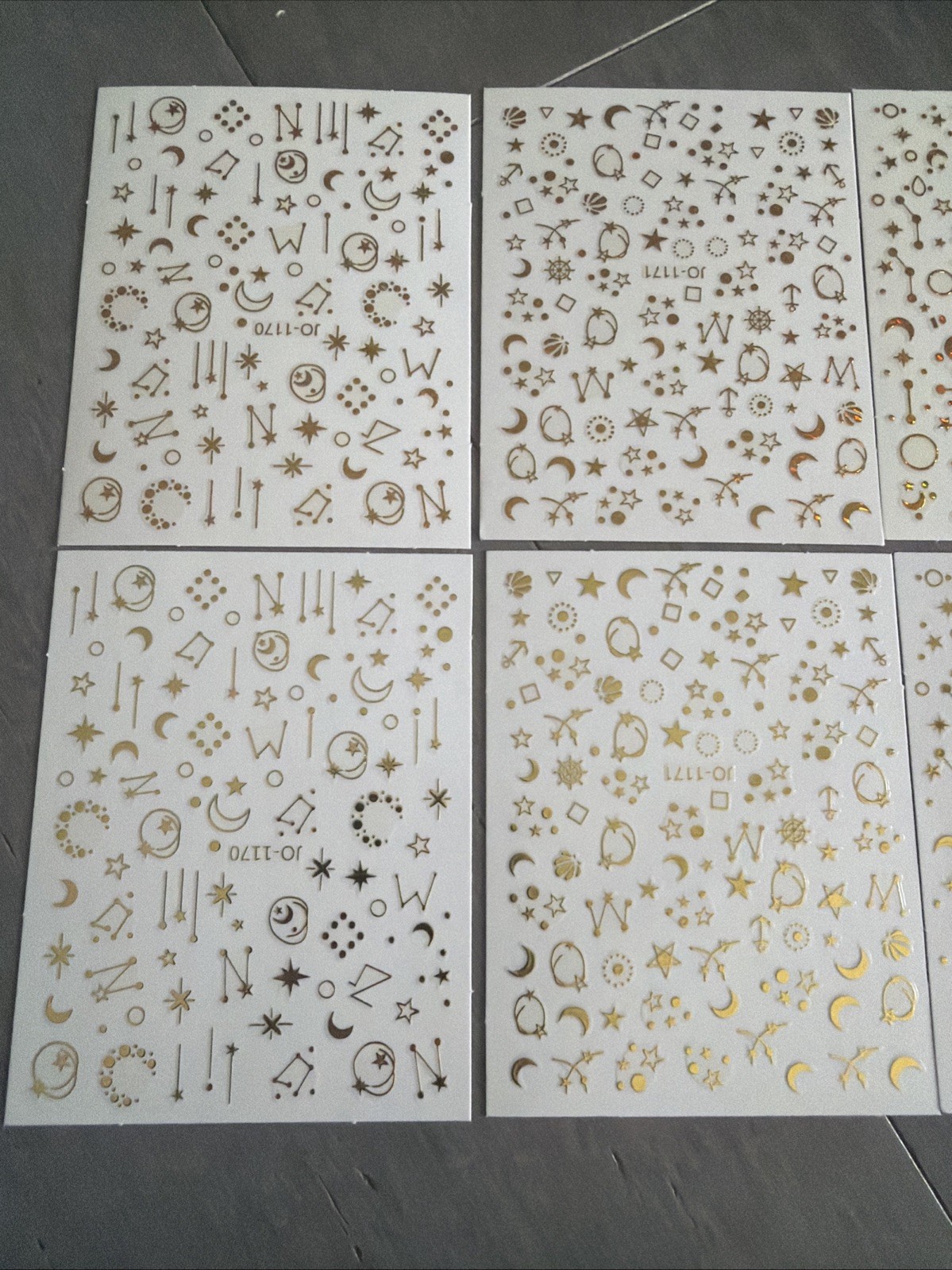 Laser Gold 12 Constellation Galaxy Moon Stars 3D Nail Art Sticker