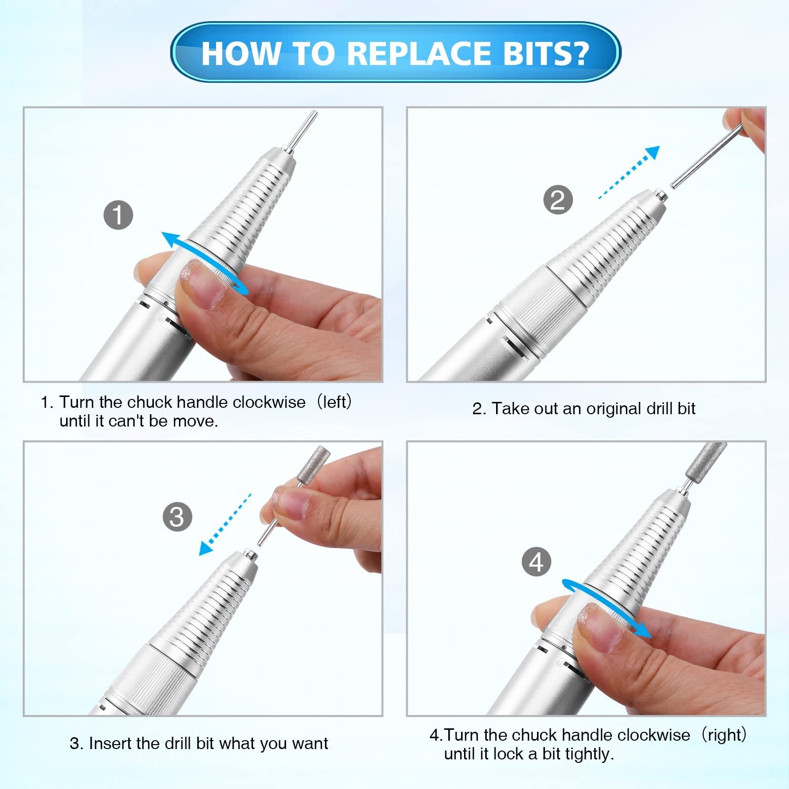 (Need Portable Host) Updated Handpiece for AZ GOGO-102 Nail Drill Machine Par…