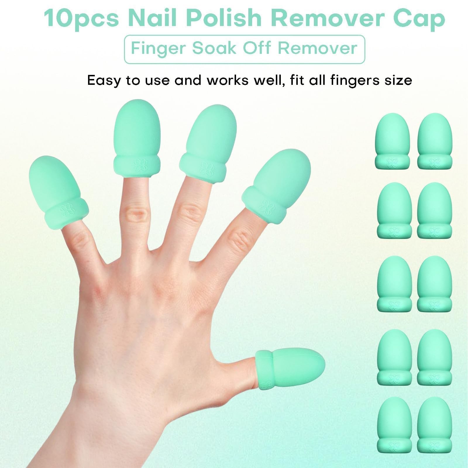 Gel Polish Remover Refill Kits for Nails, Holiday Gifts Women Green Short
